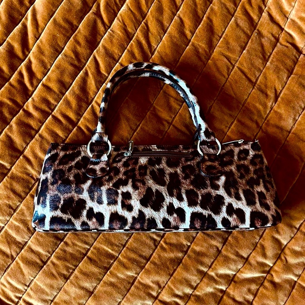 Leopard Print Baguette Bag